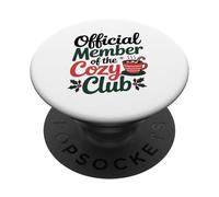 Miembro Oficial del Cosy Club Coffee Enthusiast Winters PopSockets PopGrip Adhesivo