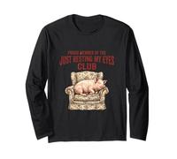 Miembro Orgulloso de The Just Resting My Eyes Club Funny Pig Manga Larga