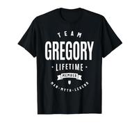 Miembro vitalicio del Equipo Gregory Nombre Divertido Gregory Camiseta gráfica económica, Hombre, Negro, L