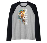 Miembros del Club de Leones Que servimos para el Trabajo de Servicio Camiseta Manga Raglan