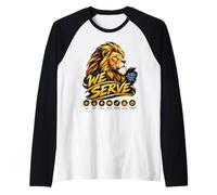 Miembros del Club de Leones Que servimos para el Trabajo de Servicio Camiseta Manga Raglan