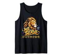 Miembros del Club de Leones Que servimos para el Trabajo de Servicio Camiseta sin Mangas