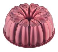 MIENCA Molde para Pastel en Forma de Corazón, Aluminio Fundido, Revestimiento de Titanio, Antiadherente, 12 Cavidades, Resistente y Fácil de Limpiar (Rojo).