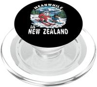 Mientras Tanto en Nueva Zelanda Kiwi Ovejas Esquí Invierno Souvenir PopSockets PopGrip para MagSafe