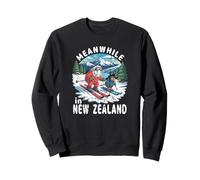 Mientras Tanto en Nueva Zelanda Kiwi Ovejas Esquí Invierno Souvenir Sudadera