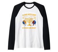 Mientras tu menorá Brilla con luz los Ocho días Camiseta Manga Raglan