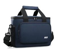 MIER Bolsa isotérmica para hombre, bolsa de almuerzo suave, con correa para el hombro, para adultos, trabajo, coche, playa, pícnic, viajes, 15 l (azul-03, 16 latas)