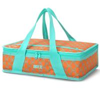 MIER Cacerola aislada para alimentos fríos o calientes, bolsa térmica para lasaña, fiestas, picnic, cocinas, se adapta a bandeja para hornear de 9 x 13 pulgadas, color naranja
