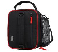MIER Lonchera pequeña expandible, para mujeres y hombres, lonchera aislada para el trabajo, la escuela, picnic, 6-9 L (negro/rojo)