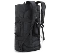 MIER Mochila de lona resistente para hombre, convertible, resistente al agua, con correas para el hombro, para viajes, noche, camping, Black, (60L) UK, Deportivo