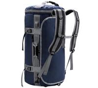MIER Mochila Grande de Lona Deportiva con Compartimento para Zapatos, Resistente y Resistente al Agua, Azul Marino, 60L