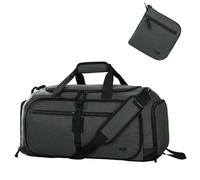 MIER Sporttasche Damen Reisetasche Herren Sporttaschen mit Schuhfach & Nassfach 50L Travel Bag leichte Faltbare Trainingstasche wasserdichte Schwimmtasche für Reisen Sport Fitness, gris