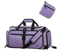 MIER Sporttasche Damen Reisetasche Herren Sporttaschen mit Schuhfach & Nassfach 50L Travel Bag leichte Faltbare Trainingstasche wasserdichte Schwimmtasche für Reisen Sport Fitness, morado