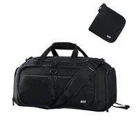 MIER Sporttasche Damen Reisetasche Herren Sporttaschen mit Schuhfach & Nassfach 50L Travel Bag leichte Faltbare Trainingstasche wasserdichte Schwimmtasche für Reisen Sport Fitness, Negro