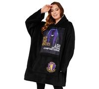 Miercoles Addams Sudadera con Capucha de Forro Polar Mujer - Talla única, Sudadera Manta, Ropa Mujer, Regalo Navidad (Negro/Morado)