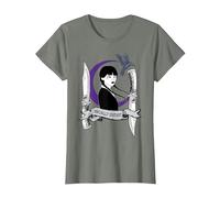 Miércoles Serie Miércoles Socialmente Distante Camiseta, Mujer, Verde Militar Jaspeado, XL