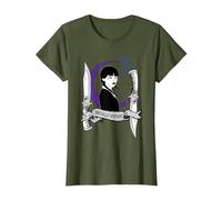 Miércoles Serie Miércoles Socialmente Distante Camiseta, Mujer, Verde Oliva, L