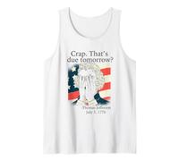Mierda ¿Eso es para mañana? Jefferson Julio 3, 1776 Meme Divertido Camiseta sin Mangas