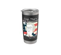 Mierda, ¿ESO SE DEBE MAÑANA? Jefferson Julio 3, 1776 Meme Divertido Vaso térmico de acero inoxidable de doble pared