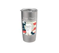 Mierda, ¿ESO SE DEBE MAÑANA? Jefferson Julio 3, 1776 Meme Divertido Vaso térmico de acero inoxidable de doble pared