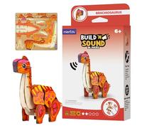 mierEdu - Soundwunder Puzzle 3D Brachiosaurus - Puzzle interactivo 3D con módulo de sonido - Juguete educativo para niños a partir de 6 años, fácil de montar