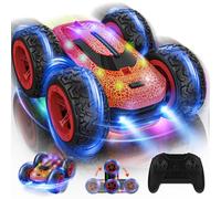 Mieryd Coche Teledirigido, Juguetes Niños 3 4 5 6 7 8 Años, 2,4GHz Coches Acrobático Radiocontrol Todoterreno 4x4 RC Drift Car Recargable Rotación 360° con Luz Colorida Juegos Regalo Niño Niña (Rojo)