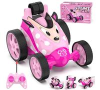 Mieryd Coche Teledirigido Niña, Mini Carro Telecomandado Coche Acrobatico Juguetes Niñas 3 4 5 6 7 8 Años Giro de 360 Grados RC Car Moto Teledirigida Rosa Regalo Cumpleaños Navidad Comunion para Niños