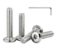 MIETONG 10 Piezas Tornillos Allen de Acero Inoxidable A2 V2A, M6 x 40mm Tornillo de Cabeza Plana Hexagonal, Tornillos de Máquina con Llave Allen, Rosca Completa