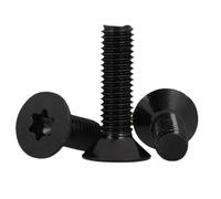 MIETONG 10 Piezas Tornillos Negros de Cabeza Avellanada Torx de Acero Inoxidable A2 V2A Galvanizado, M4 x 30mm Tornillos de Máquina de Cabeza Plana para Maquinaria y Muebles