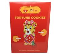 MiFan Fortuna Box - Galletas de la Fortuna Chinas, Mensajes Proféticos, Deseos en Español, Variedad de Presentaciones, Sabor a Vainilla (60 Piezas)