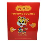MiFan Fortuna Box - Galletas de la Fortuna Chinas, Mensajes Proféticos, Deseos en Español, Variedad de Presentaciones, Sabor a Vainilla (24 Piezas)
