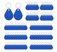 MIFARE - Llaveros clásicos 1K, ISO14443A 13.56 MHZ RFID IC, etiqueta RFID M1, tarjeta de control de acceso para sistema de control de acceso de entrada (azul, 100 unidades)