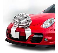 Mifflin - Lazo grande de regalo para automóvil (plata metálica, 18 pulgadas), lazo gigante para automóvil, lazo de cumpleaños, lazo enorme para coche, lazos de coche, lazo plateado grande, lazo de