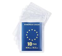 MIFFLIN Tarjeteros y Pasaportes (Transparente, 10,2x15,2 cm, Paquete de 10) Extra Grande (XXL) Tarjetero de identificación, Tarjeteros de plástico verticales impermeables