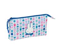 Miffy Bunny - Portatodo Triple, Estuche Infantil, Estuche Niño, Ideal para Niños en Edad Escolar, Cómodo y Versátil, Calidad y Resistencia, 22x3x12 cm