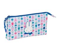 Miffy Bunny - Portatodo Triple, Estuche Infantil, Estuche Niño, Ideal para Niños en Edad Escolar, Cómodo y Versátil, Calidad y Resistencia, 22x3x12 cm
