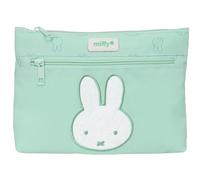 Safta Miffy Menta - Estuche Escolar Grande Doble Cremallera, Estuche Infantil, Estuche Niño, Cómodo y Versátil, Fácil Limpieza, 23x3x16 cm, Color Menta