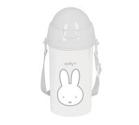MIFFY NIEBLA - Botella de Apertura Automática, con Pajita, Botella de Agua, Sin BPA, con Bandolera, Cómoda y Ligera, 500 ml, 7.3x19.5 cm, Color Gris piedra
