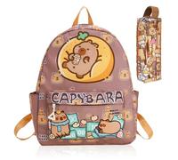 MIFKLMV Capybara Mochila Infantil con Estuche para Lápices Capybara Mochila Escolar Satchel Bolsa Escolar para la Viajes y Escuela para Niños Niñas