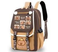 MIFKLMV Capybara Mochila Mochila De Capibara De Gran Capacidad con Dibujos Animados, Mochila para niños mochila de animales, Mochila Escolar De Nailon Resistente a Manchas para Estudiantes, Bolsas -A
