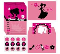 MIFKLMV Princesa Tarjeta de Invitación, Carta de Invitación de Cumpleaños, 36 Juegos de Invitaciones de Fiesta, Invitaciones de Cumpleaños para Fiestas Temáticas