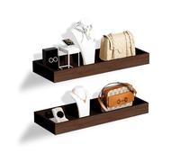 Mifurn Estantes flotantes para baño sobre inodoro, decoración del hogar, estante de pared para dormitorio, sala de estar, cocina, estantes de madera montados para colgar para almacenamiento y