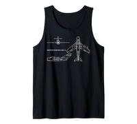 MiG-15 Jet Fighter Avión Camiseta Regalo Desgastado Blueprint Camiseta sin Mangas
