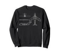 MiG-15 Jet Fighter Avión Camiseta Regalo Desgastado Blueprint Sudadera