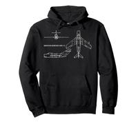 MiG-15 Jet Fighter Avión Camiseta Regalo Desgastado Blueprint Sudadera con Capucha