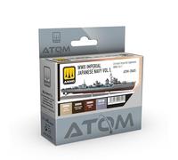 Mig Jimenez AMMO by ATOM WWII Imperial Japanese Navy Vol.1 juego de pintura acrílica, 4 colores, botellas de 20 ml, para pincel y aerógrafoModelo ATOM-20605