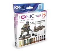 Mig Jimenez AMMO by IONIC Smart Colors - Set Uniformes del Heer Alemán de la Segunda Guerra Mundial y camuflaje Splittermuster, 12 Colores Esenciales 20ml cada Botella, Modelo IONIC-1202