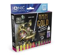 Mig Jimenez IONIC Smart Colors NMM Dorados Arnau Lázaro Set - 10 Pinturas Acrílicas y 2 Tintas Acrílicas para Wargames - IONIC-0450