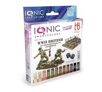 Mig Jimenez IONIC Smart Colors - Set Uniforme ritánico y de la Commonwealth de la Segunda Guerra Mundial, 12 Colores Esenciales 20ml cada Botella, Modelo IONIC-1203