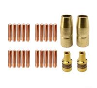 MIG Kit de consumibles de soldadura para Miller M-100 M-150 para hobart H9 H10-24x puntas de contacto .035 boquillas de gas difusores piezas de cobre (000069)